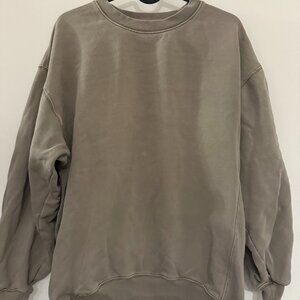 TNA Aritzia Oversized Crewneck Sweatshirt | Taupe  | Aritzia TNA